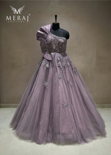 Ruffled Lavender Gown